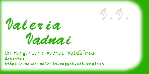 valeria vadnai business card